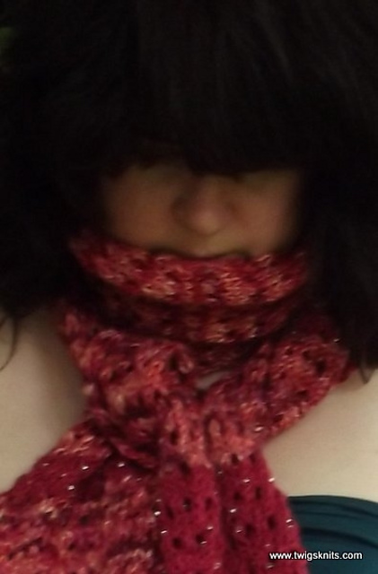 Foxglove Lace DK Beaded Knitted Scarf