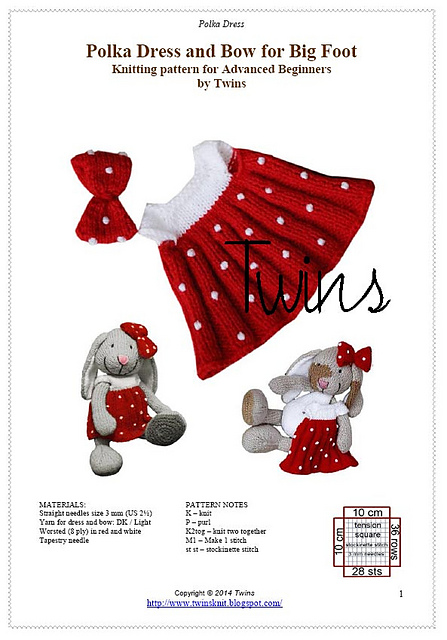 Red Polka Dress and Bow for Big Foot
