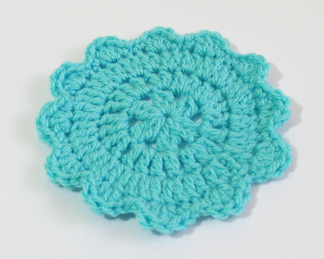 Cute Flower Coaster with Scalloped Edge