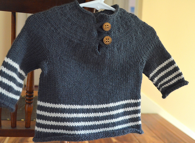 Striped Button Top Pullover