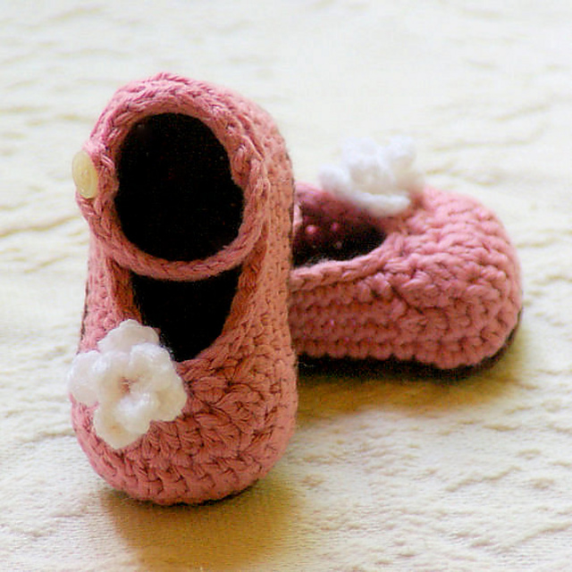 My Oh My Mary Janes - booties  flower quick easy girl infant shoe