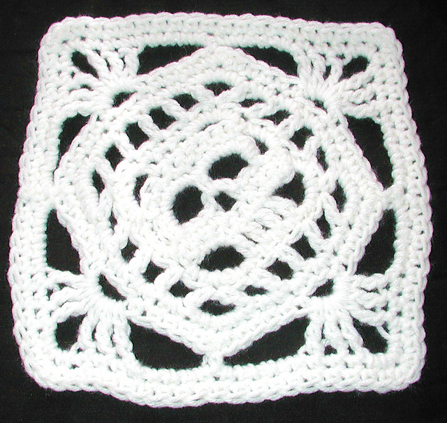 Creepy Skull Off Set Afghan Square