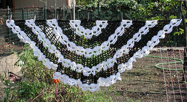 Wikked Skulls Half Moon Shawl