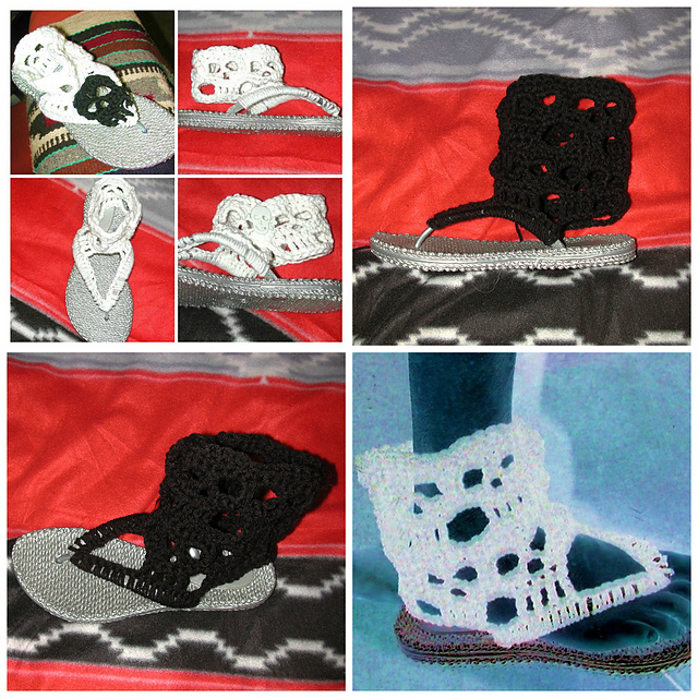 Creepy Skull  Gladiator Flip Flops