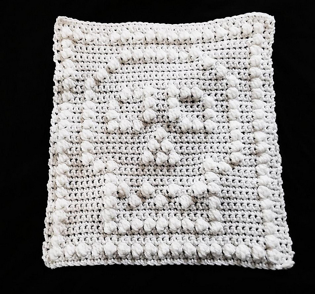 Skull Bobble Stitch Afghan Block