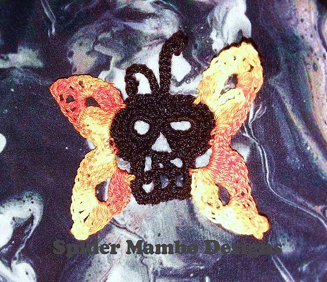 Love Bug Skull Butterfly Applique