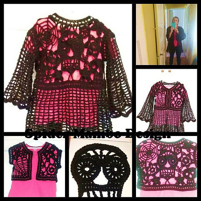 FreeForm Style Skull Bolero or Cardigan
