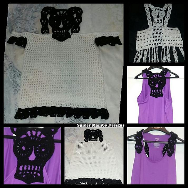 Racer Back Skull Aplique, Top, and Vest