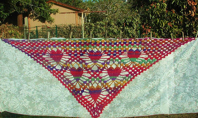 Tessallating Hearts Shawl