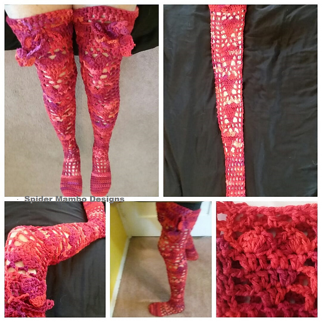 Caged Heart Thigh High Stockings