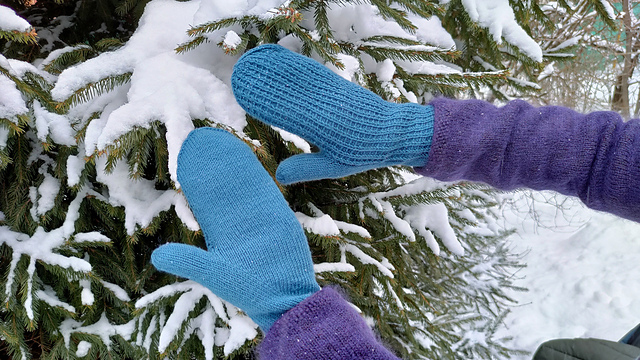 Double Warm Waffle Mittens