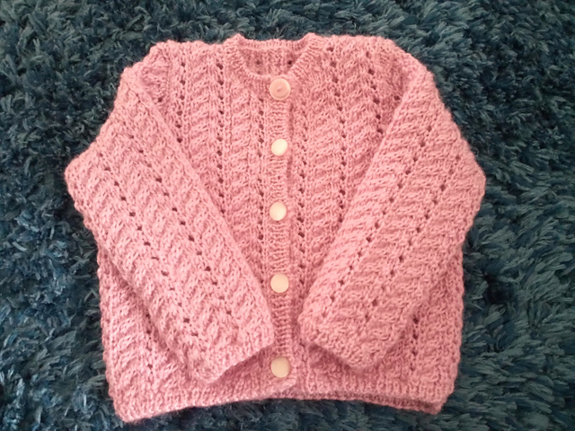 Girl's Cabled Cardigan and Hat