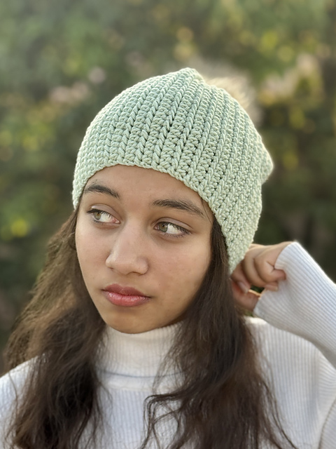 Sage Ribbed Easy Beanie