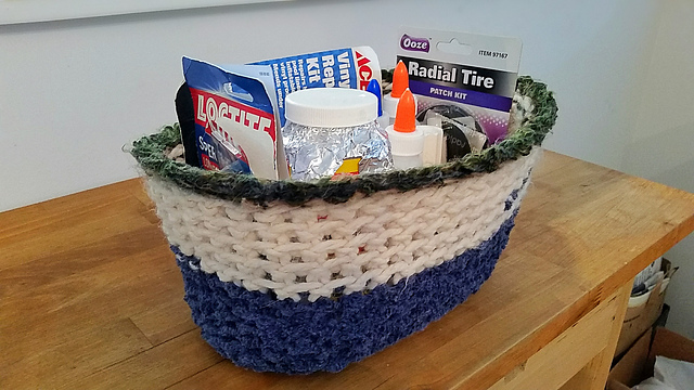 Loom Knitted Basket