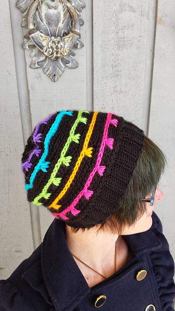 Rainbow Wire Slouchy Beanie