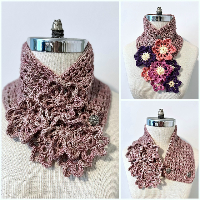 Flowers and Lace Neck Warmer