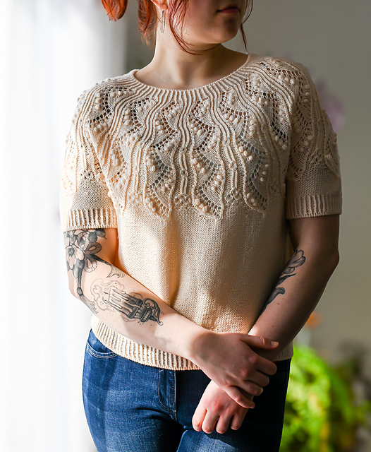 【SATIIIZ】Dainen printed knitwear Vintage 90s Jantzen Grandpa Sweater Chunky Knit Crewneck