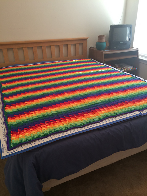Rainbow lap throw 