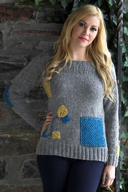 F539 Loden Patchwork Pullover