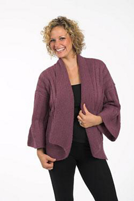 Ribbed Kimono with Garter Border