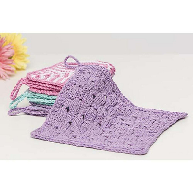 Spring Basketweave Washcloth