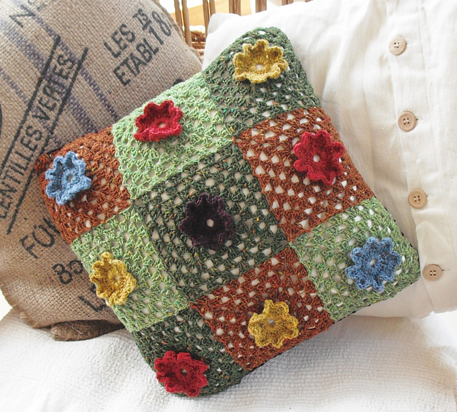 Flower Power Granny Cushion