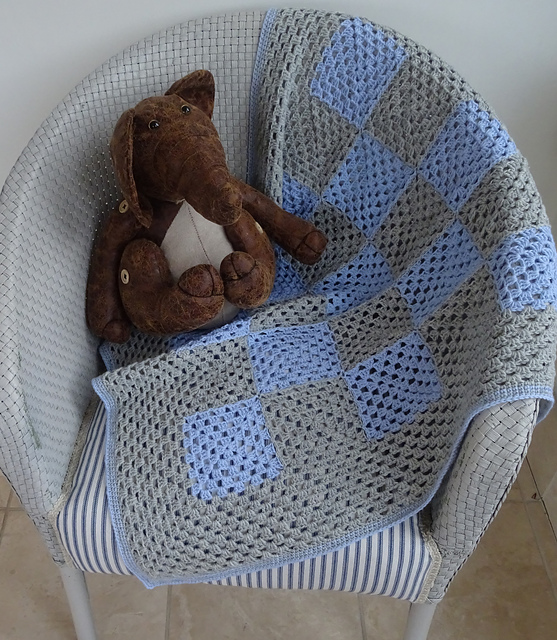 Granny Blue Lap Blanket