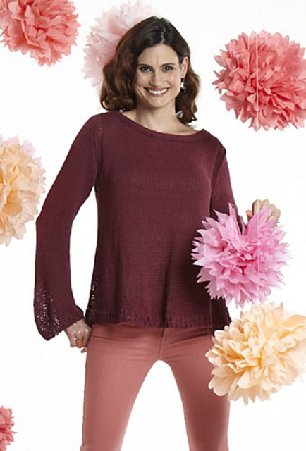 #12 Ring A Bell Lace-Sleeve Crewneck