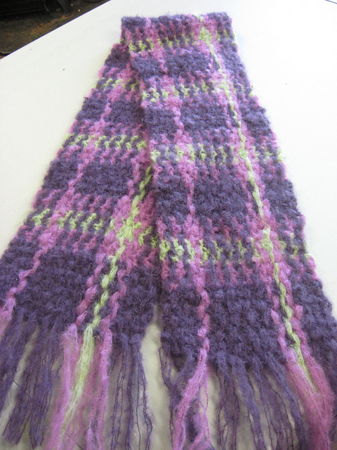 Crochet Plaid Scarf