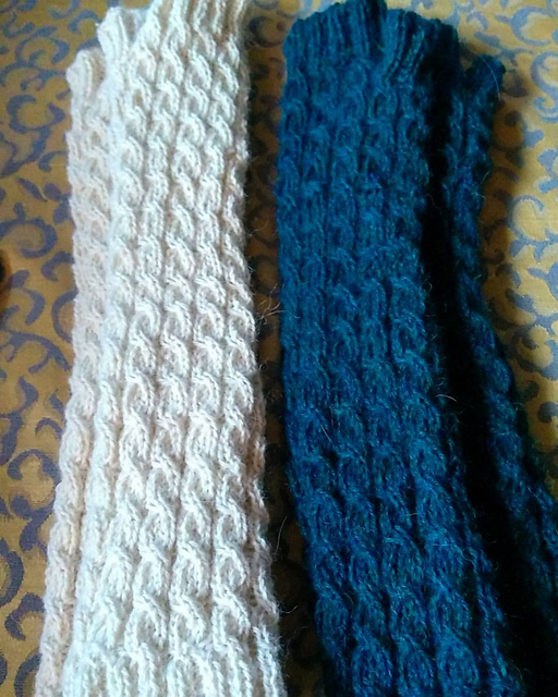 Long Fingerless Cable Gloves