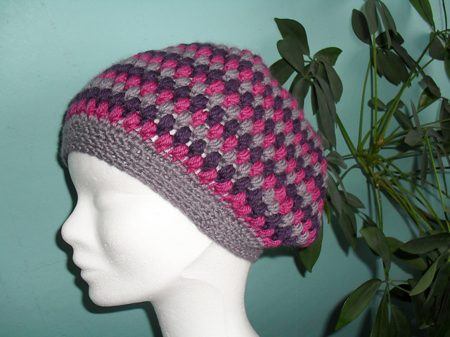 puff stitch beret
