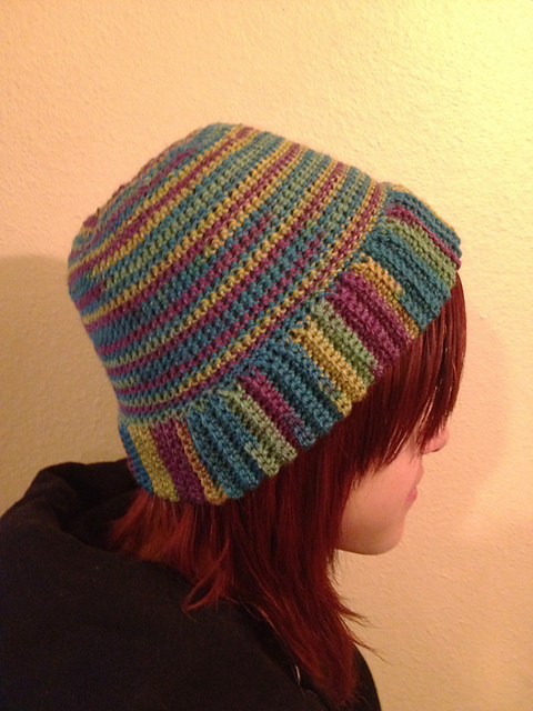 Reversible Sock Yarn Beanie or Slouch Hat