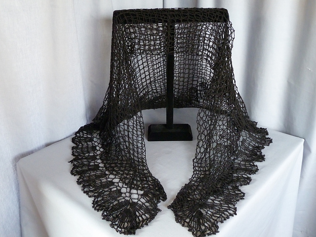 Net Shawl with Crocheted Edging