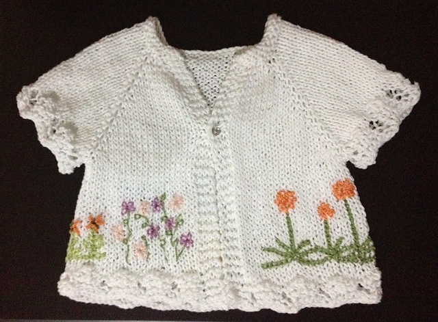 South African Flower Baby Cardigan