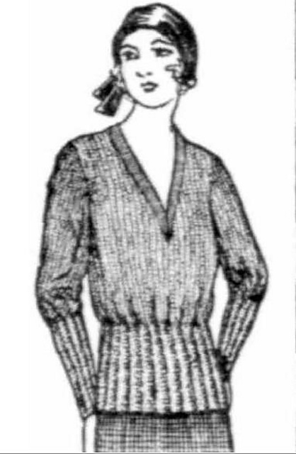 A Knitted Jumper with Mitten Cuffs