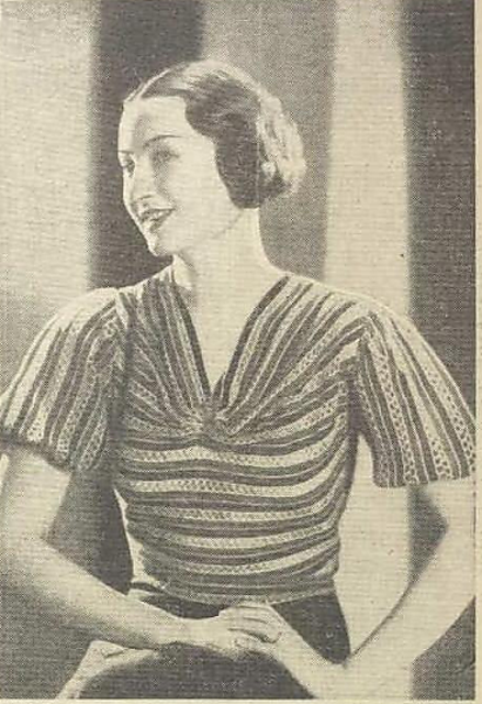 Paris-Vienna Lace Striped Jumper