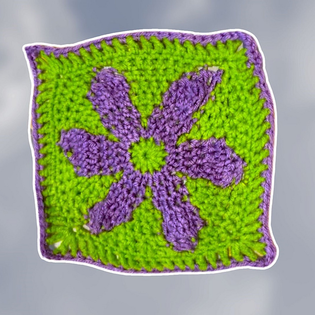 '70s' Flower Granny Square