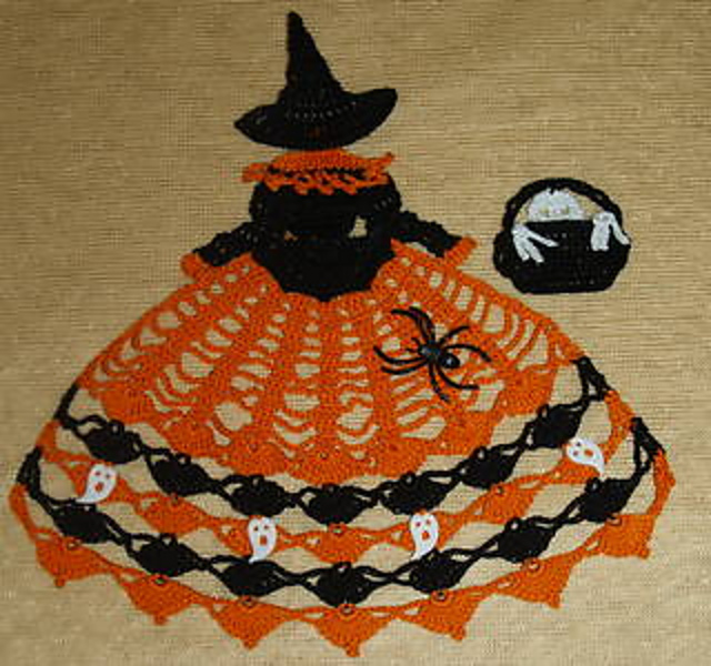 Halloween Witch Doily Girl
