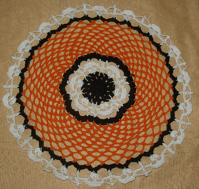 Halloween Skulls Crochet Doily