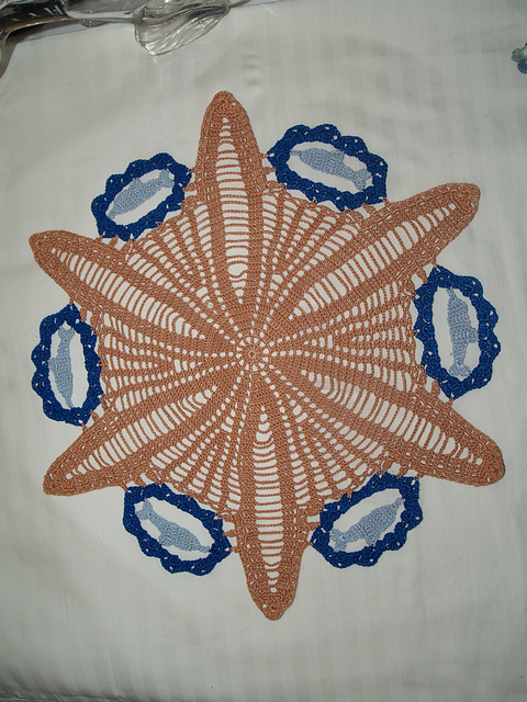 Dolphins and Starfish Crochet Doily Pattern