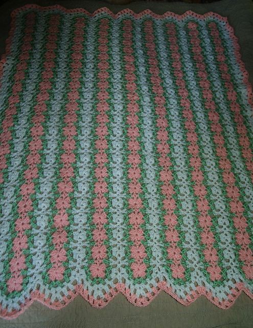 Pink Petals Mile a Minute Baby Afghan