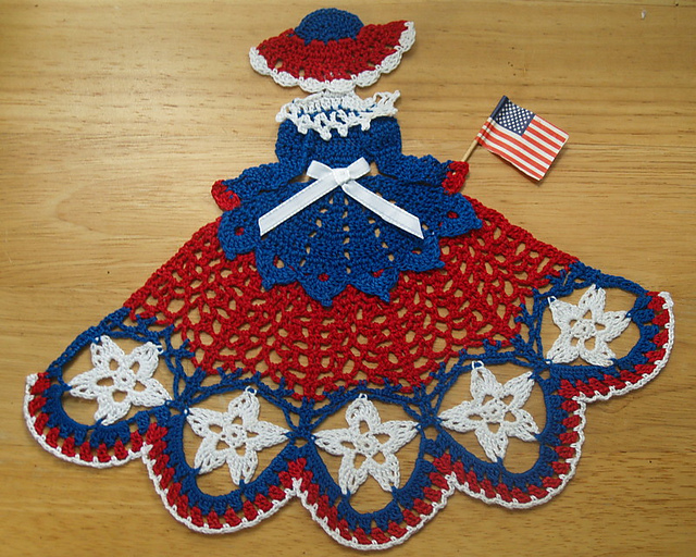 Fourth of July doily girl
