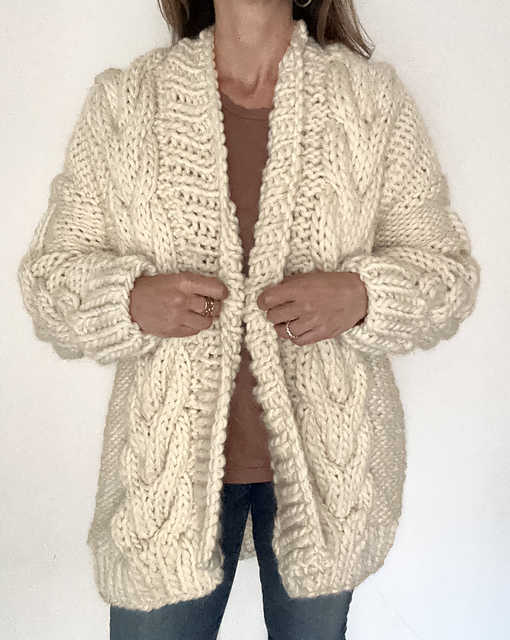 Bulky Cable Sweater Coat