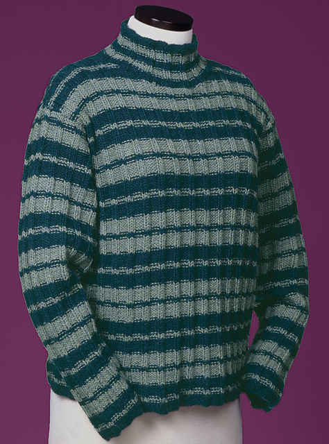 Striped Reverse Rib Mock Turtleneck #114