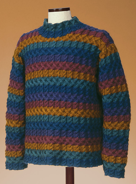 Striped Grillwork Lattice Pullover 127