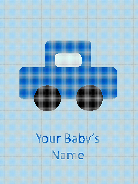 Personalized Car Crochet Afghan Blanket Chart