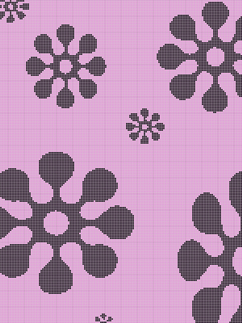 Retro Flower Crochet Afghan Blanket Pattern Chart