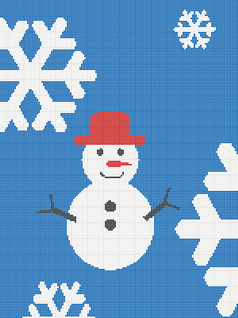 Snowman Crochet Afghan Blanket Pattern Chart