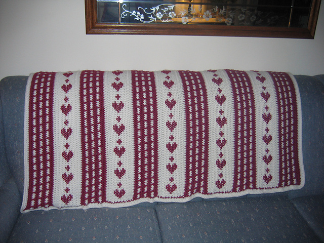Hearts and Stripes Afghan
