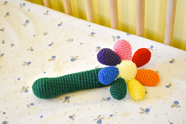 Rainbow Flower Baby Rattle